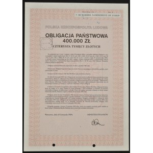 Štátny dlhopis 1989, 400 000 PLN