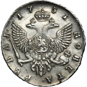 Russie, Elizabeth, Ruble St. Petersburg 1751 СПБ IМ