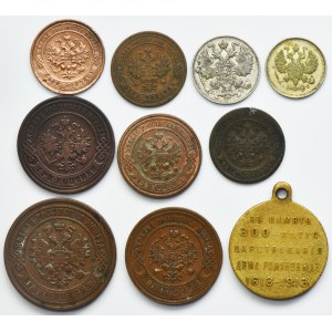 Set, Russie, Nicolas II, Pièces et médaille (10 pcs.)