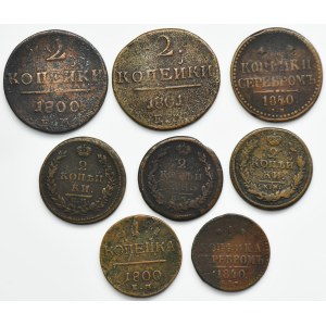 Set, Russia, Paul I, Alexander I and Nicholas I, Kopeck (8 pcs.)