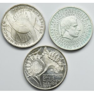 Set, Allemagne, 10 Marks et 10 Euros (3 pièces)
