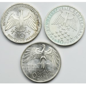Set, Allemagne, 10 Marks et 10 Euros (3 pièces)