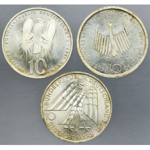 Set, Germany, FRG, 10 Mark (3 pcs.)