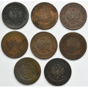 Set, Russia, Alexander II, 5 Kopeck (8 pcs.)