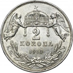 Węgry, Franz Joseph I, 2 Corona Kremnitz 1913 KB