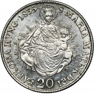 Hungary, Franz II, 20 Kreuzer Kremnitz 1835 B