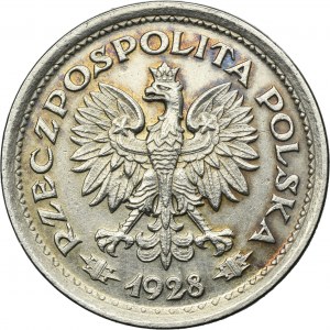 PRÓBA NIKIEL, 1 złoty 1928 - wieniec dębowy, bez napisu PRÓBA