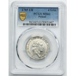 Poniatowski, 4 Groschen 1785 EB - PCGS MS61 - RARE, without ribbon
