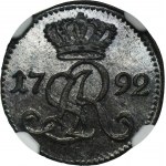 Poniatowski, Schilling Warsaw 1792 MV - NGC MS64 BN - VERY RARE