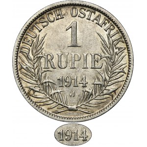Nemecko, Nemecká východná Afrika, Wilhelm II, 1 rupia Hamburg 1914 J - ZRADA