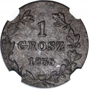1 groschen Warsaw 1836 MW - NGC MS62 BN