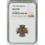 2 grosze 1931 - NGC MS65 BN