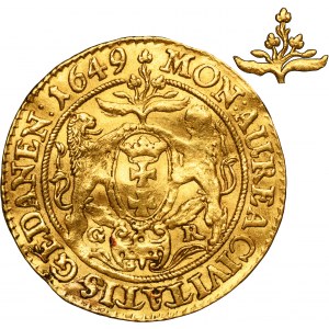 John II Casimir, Ducat Danzig 1649 GR - RARE