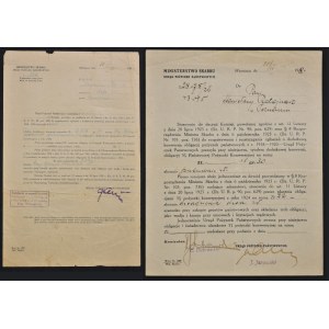 Urząd Pożyczek Państwowych - dwa pisma dotyczące konwersji pożyczek z lat 1918-1920