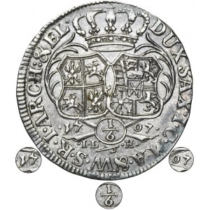August II the Strong, 1/6 Thaler (1/4 coselgulden) Dresden 1707 - RARE