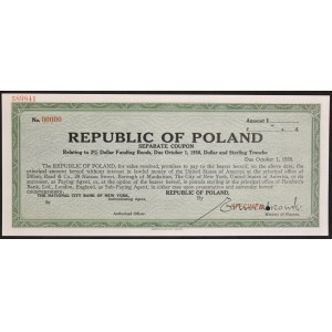 3% Pożyczka Dolarowa Fundingowa 1936, dodatkowy kupon odsetkowy transzy dolarowo-funtowej - SPECIMEN