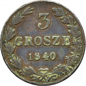 3 groschen Warsaw 1840 MW