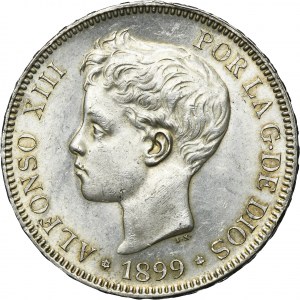 Spain, Alfonso XIII, 5 Pesetas Madrid 1899
