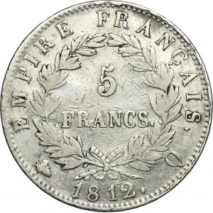 France, Napoleon I, 5 Francs Perpignan 1812 Q