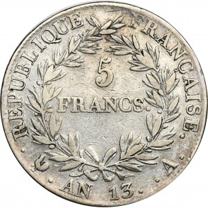 France, Napoleon I, 5 Francs Paris 1804 A