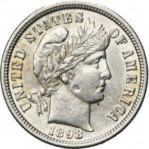 USA, 1 Dime Philadelphia 1898 - Barber