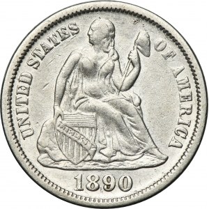 USA, 1 Dime Philadelphia 1890 - Seated Liberty
