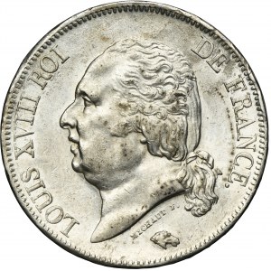 France, Louis XVIII, 5 Francs Lille 1822 W