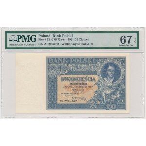 20 zlatých 1931 - AB - PMG 67 EPQ