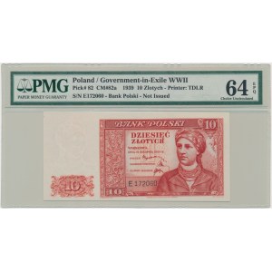 10 złotych 1939 - E - PMG 64 EPQ