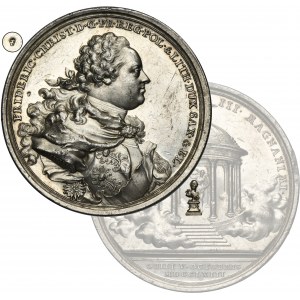 Fridrich Kristián, medaila na pamiatku smrti Augusta III. Saského 1763 - ROTH, STRIEBRO, ex. Potocki