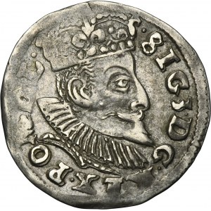 Sigismond III Vasa, Trojak Poznań 1596 - RARE, date en haut du revers