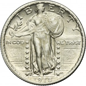 USA, 1/4 Dollar San Francisco 1918 - Standing Liberty