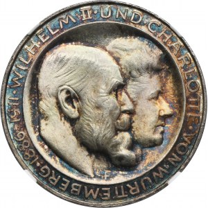 Germany, Kingdom of Württemberg, William II, 3 Mark Stuttgart 1911 F - NGC MS65