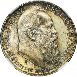 Germany, Bavaria, Regent Luitpold, 2 Mark Munich 1911 D - NGC MS65