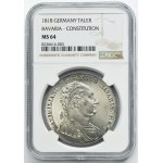Germany, Kingdom of Bavaria, Maximilian I Joseph, Thaler Munich 1818 - NGC MS64
