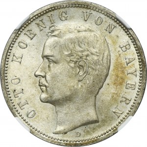 Germany, Bavaria, Otto, 5 Mark Munich 1913 D - NGC MS62