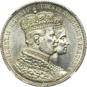 Germany, Kingdom of Prussia, Wilhelm I, Crown Thaler Berlin 1861 - NGC MS62