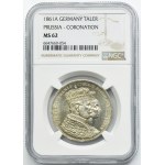 Germany, Kingdom of Prussia, Wilhelm I, Crown Thaler Berlin 1861 - NGC MS62