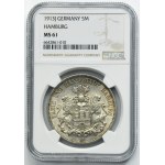 Germany, City of Hamburg, 5 Mark 1913 J - NGC MS61