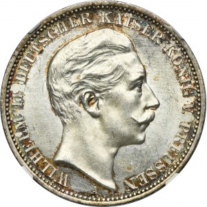 Germany, Kingdom of Prussia, Wilhelm II, 3 Mark Berlin 1908 A - NGC MS63