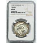 Germany, Kingdom of Prussia, Wilhelm II, 3 Mark Berlin 1908 A - NGC MS63