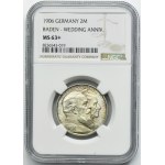 Germany, Baden, Friedrich I, 2 Mark Karlsruhe 1906 - NGC MS63+