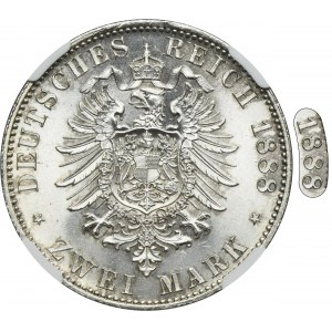 Germany, Kingdom of Prussia, Friedrich III, 2 Mark Berlin 1888 A - NGC MS64