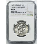 Germany, Kingdom of Prussia, Friedrich III, 2 Mark Berlin 1888 A - NGC MS64