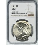USA, 1 Dollar Philadelphie 1924 - Paix - NGC MS62