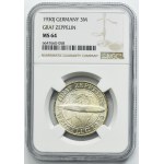 Germany, Weimar Republic, 3 Mark Hamburg 1930 J - Graf Zeppelin - NGC MS64