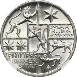 Germany, Weimar Republic, 3 Mark Berlin 1927 A - NGC MS65
