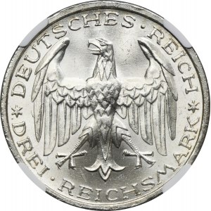 Germany, Weimar Republic, 3 Mark Berlin 1927 A - NGC MS65