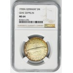 Germany, Weimar Republic, 3 Mark Berlin 1930 A - Graf Zeppelin - NGC MS64