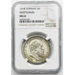 Germany, Kingdom of Württemberg, Wilhelm II, 3 Mark Stuttgart 1914 F - NGC MS62